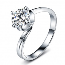 莫桑钻裸钻1克拉正品莫桑石D色18K白金钻戒指女彩金结婚求婚钻戒