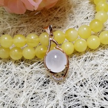 宝裕名品 18K金玫瑰金镶天然A货冰种翡翠吊坠 项坠 包邮送证书
