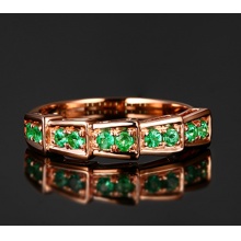 天然哥伦比亚祖母绿蛇戒指 18K金镶嵌宝石指环 彩色宝石珠宝定制