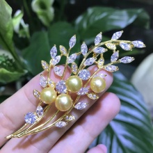天然淡水珍珠胸针01